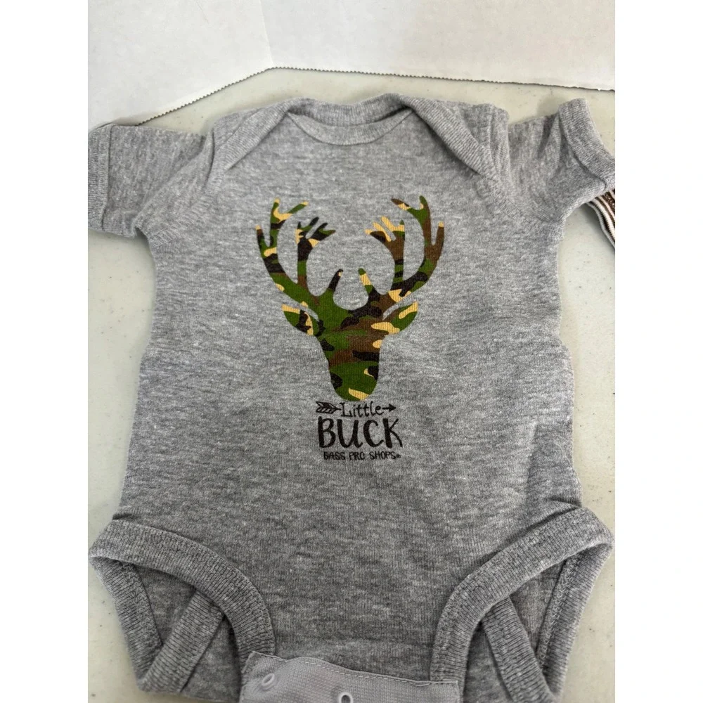 Gerber Cloud Island Bass Pro Shops Baby Bodysuit Lot 5pc Newborn‎ NB